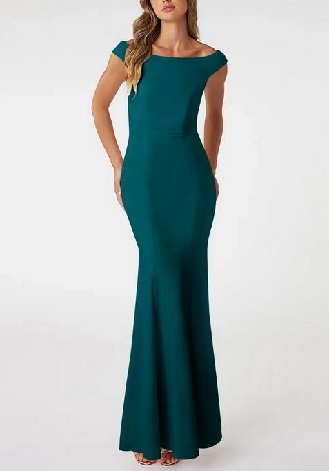 Peacock Mermaid Square Neck Lycra Gown