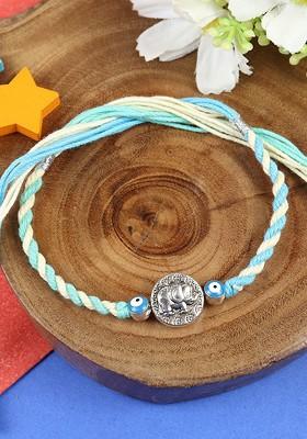Elephant Evil Eye Kids Bracelet Rakhi With Roli Chawal