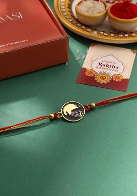 Gold Kids Beaded Thread Rakhi