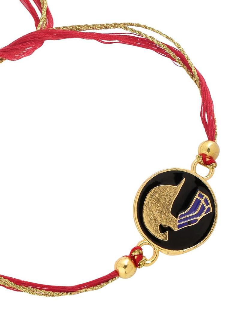 Gold Kids Beaded Thread Rakhi - Indya