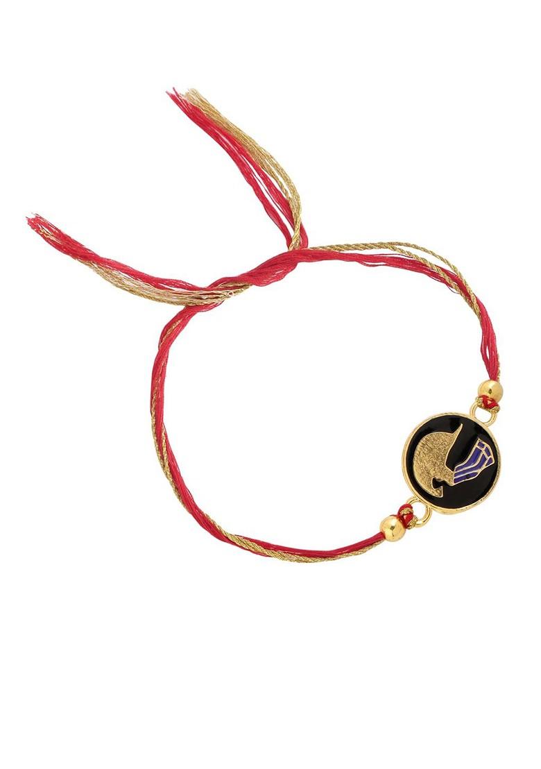 Gold Kids Beaded Thread Rakhi - Indya
