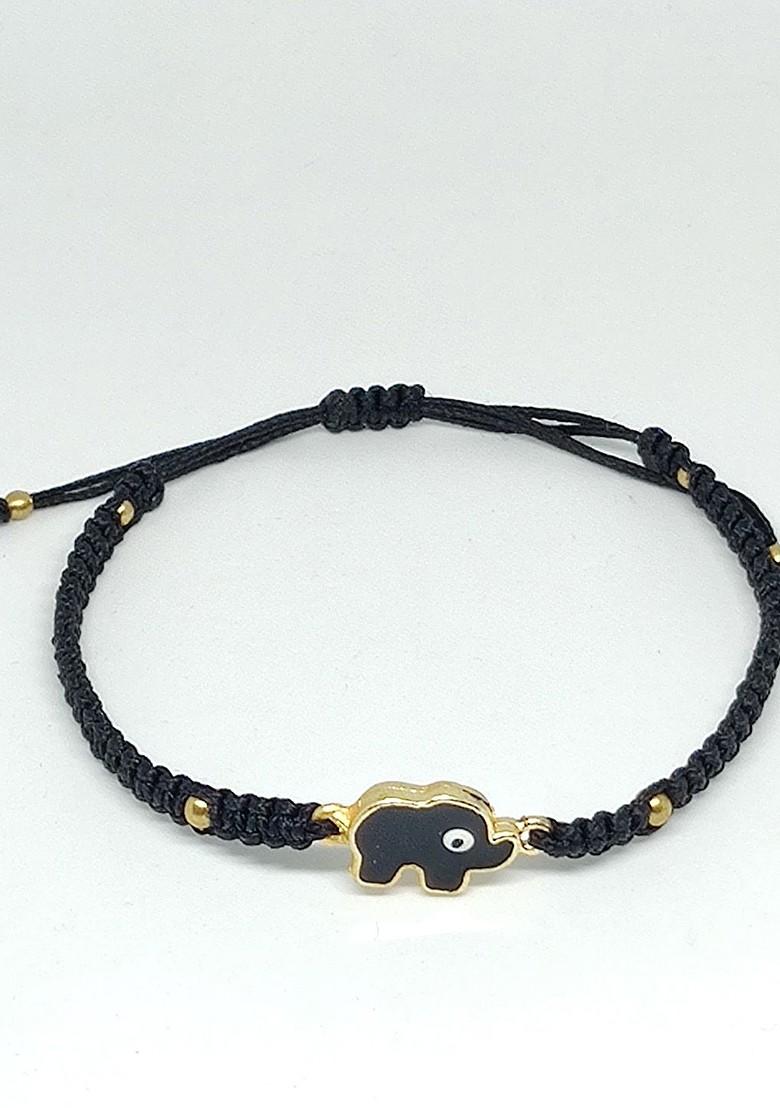 Unisexkids Black Rakhi And Roli Chawal Set