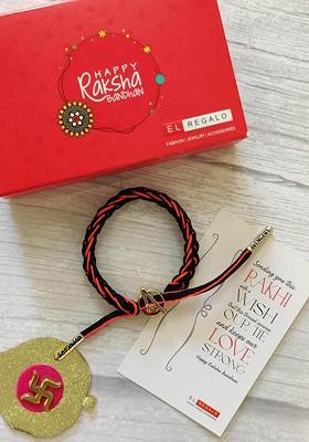Kids Rakhi Combo For Bhai With Roli Chawal Shagun And Rakhi Greeting Card