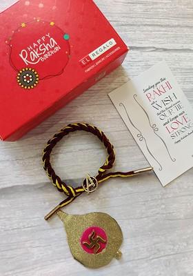 Kids Rakhi Combo For Bhai With Roli Chawal Shagun And Rakhi Greeting Card