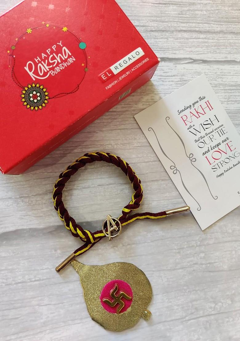 Kids Rakhi Combo For Bhai With Roli Chawal Shagun And Rakhi Greeting Card - Indya