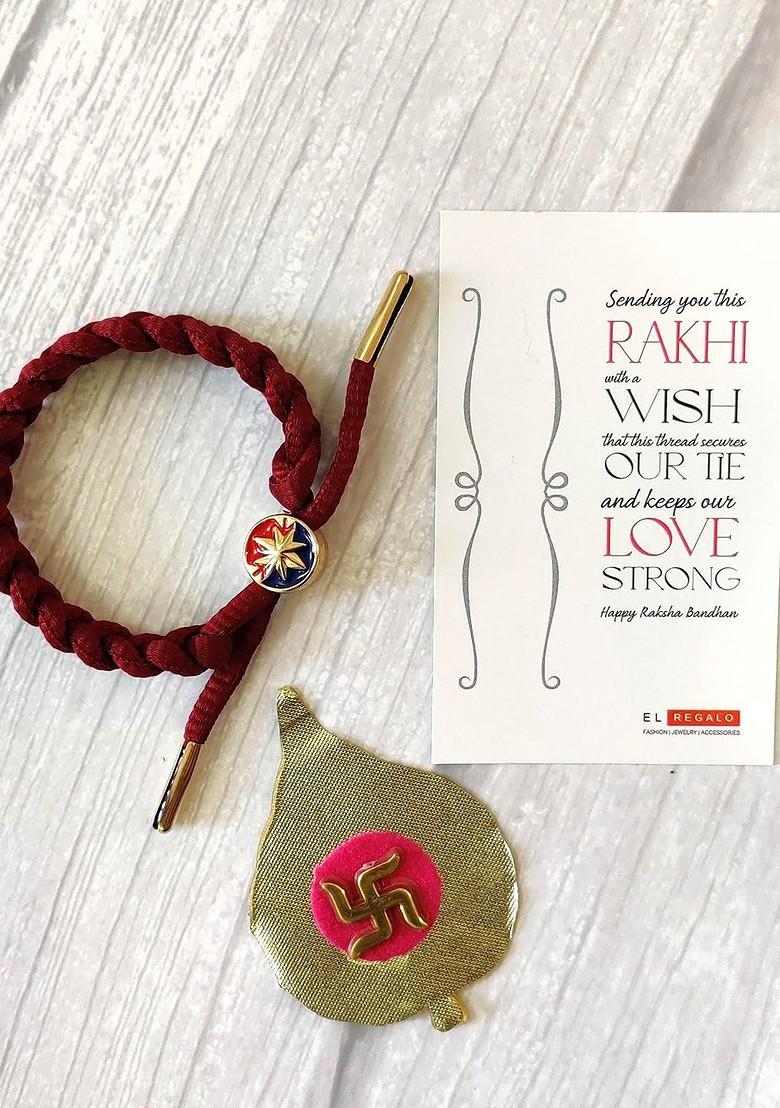 Kids Unisex Rakhi For Bhai With Roli Chawal Shagun And Greeting Card