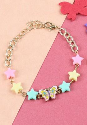 Butterfly Charm Stars Bracelet Rakhi With Roli Chawal