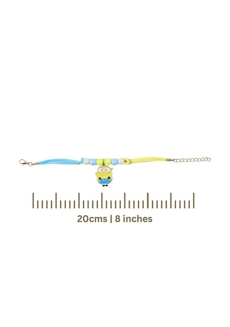 Minion Kids Wraparound Bracelet Rakhi With Roli Chawal - Indya