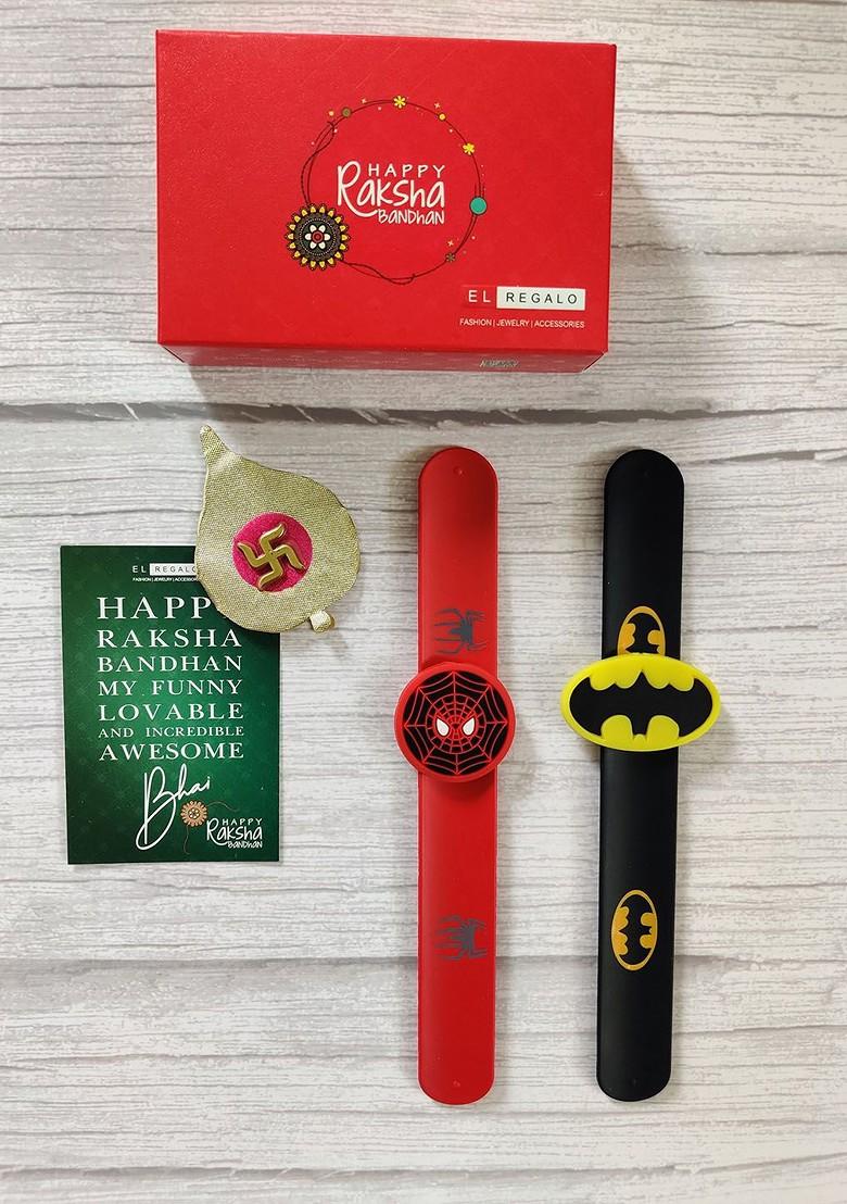 Pack Of 2 Red And Black Rakhi Gift Set