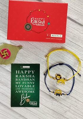Kids Set Of 2 Rakhi Combo With Card And Roli Chawal