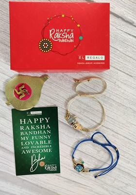 Kids White 2 Pack Rakhi Gift Set