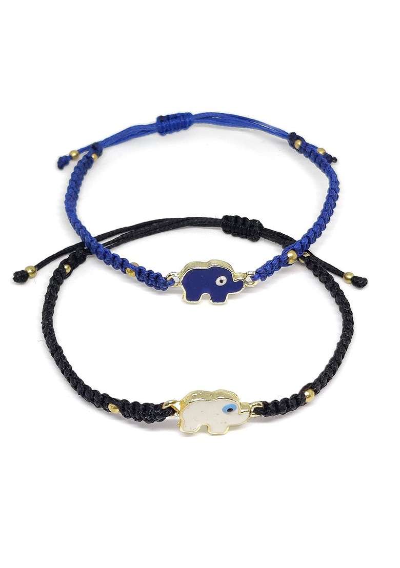 Kids Set Of 2 Black And Blue Rakhi Combo With Card And Roli Chawal - Indya