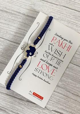 Blue And Goldtoned Stonestudded Rakhi