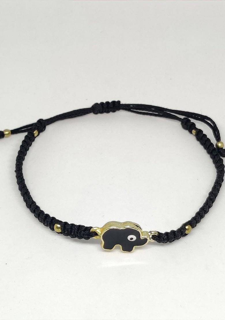 Blue And Goldtoned Stonestudded Rakhi - Indya