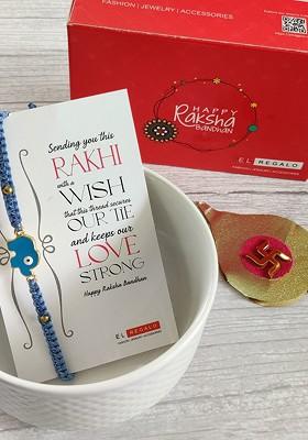 Crazy Corner Gold Toned Rakhi With Roli Chawal