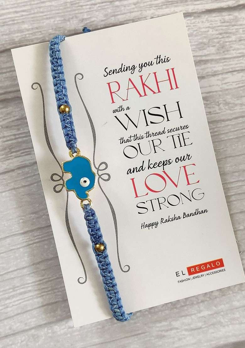 Crazy Corner Gold Toned Rakhi With Roli Chawal - Indya