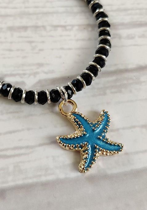 Unisex Blue Nazaria Rakhi Combo With Greeting Card And Roli Chawal Shagun