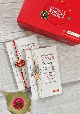 Kids Red 2 Rakhi Greeting Card Set