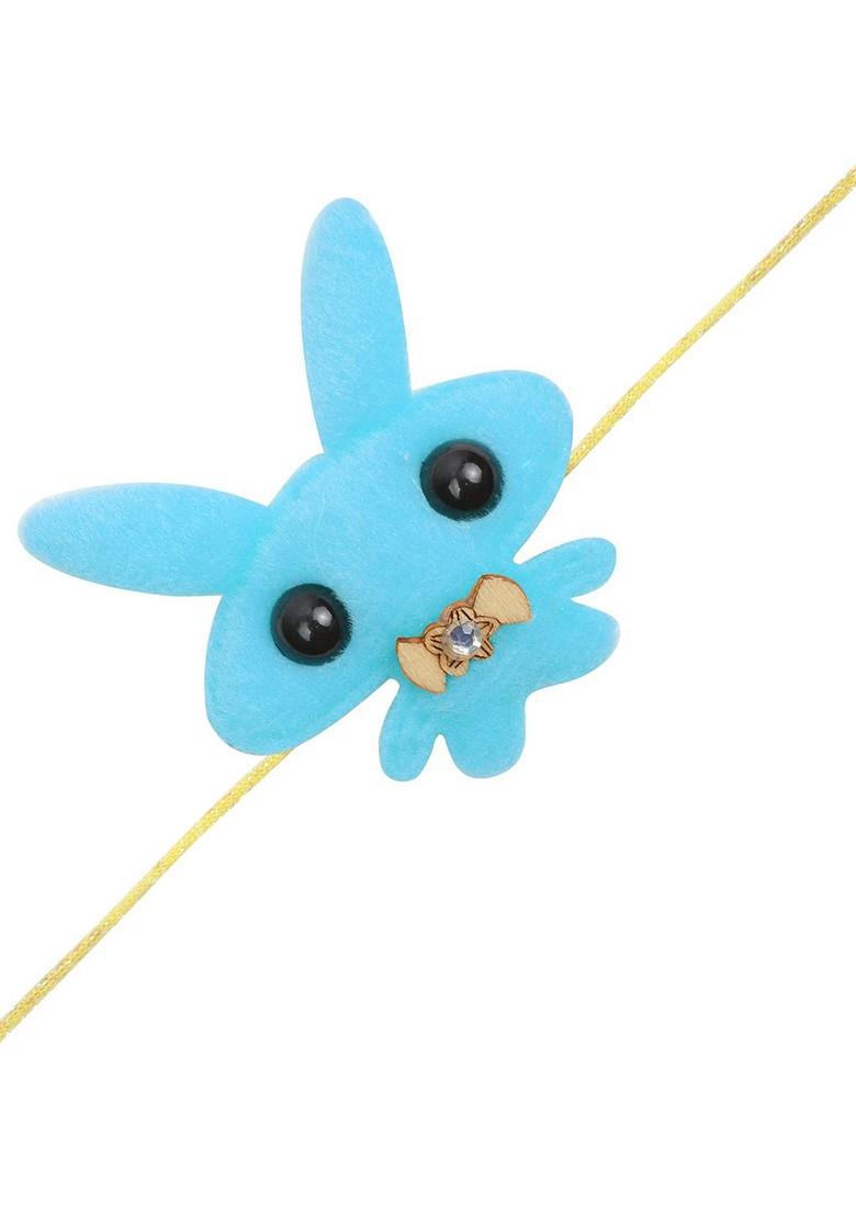 Boys Blue Cartoon Designed And Yellow Threaded Rakhi - Indya