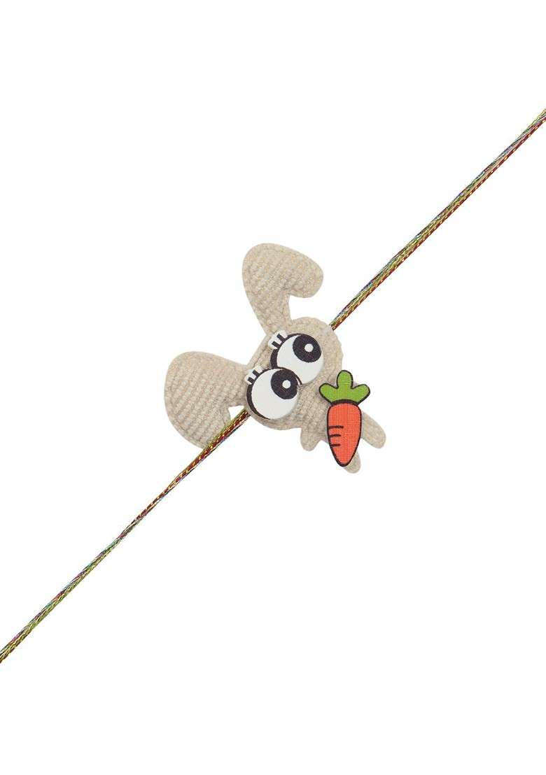 Boys Goldplated Grey Bunny Rakhi - Indya