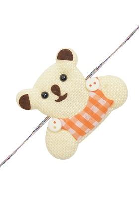 Boys Cream And Brown Cute Bear Rakhi