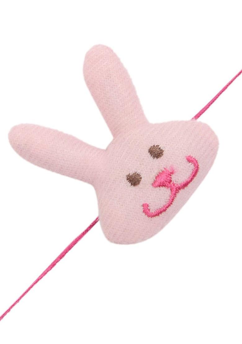 Boys Pink Stuffed Bunny Rakhi - Indya