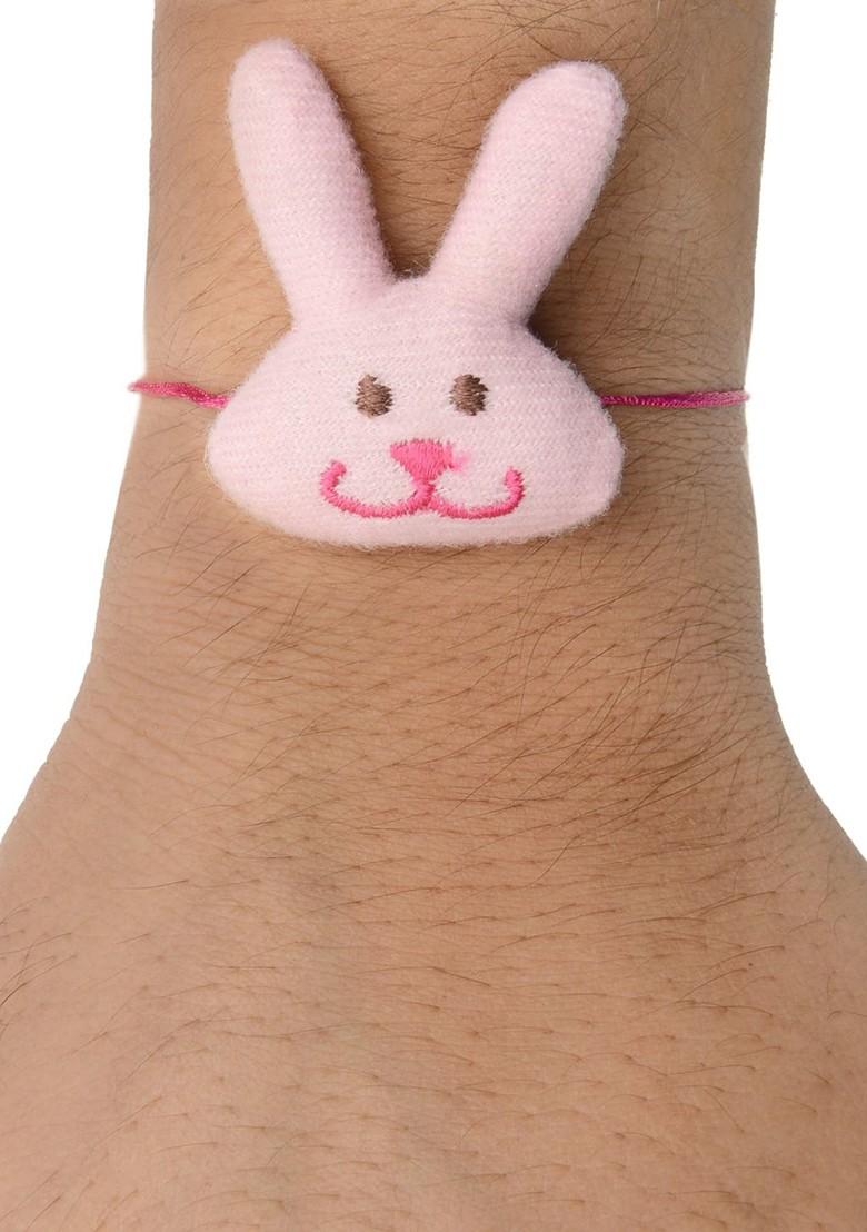 Boys Pink Stuffed Bunny Rakhi - Indya