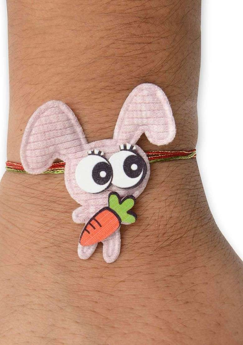 Boys Pink Baby Bunny Rakhi - Indya