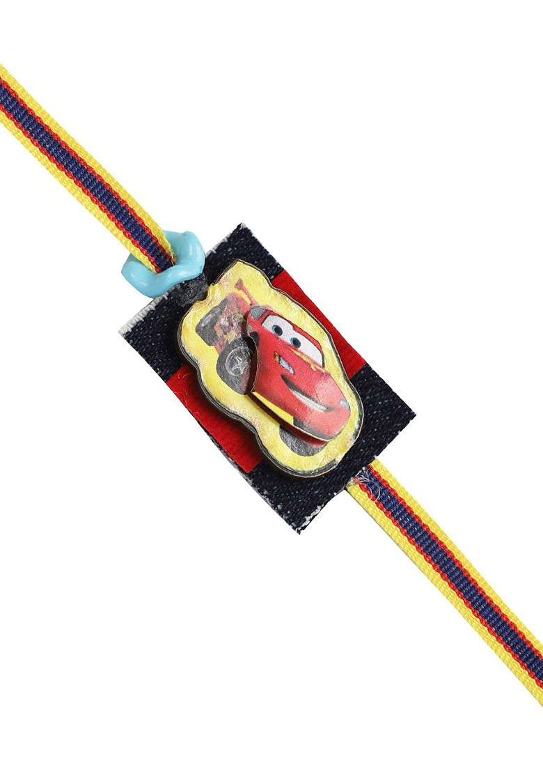 Black And Red Speeding Car Rakhi For Kids - Indya