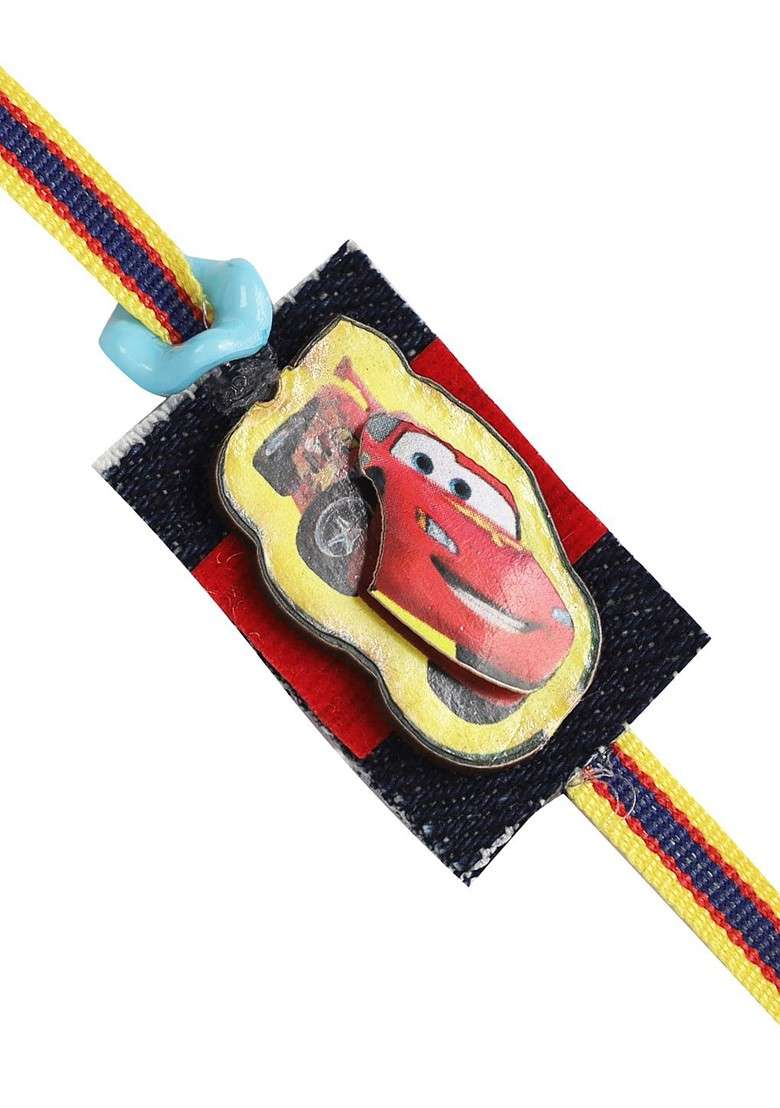 Black And Red Speeding Car Rakhi For Kids - Indya