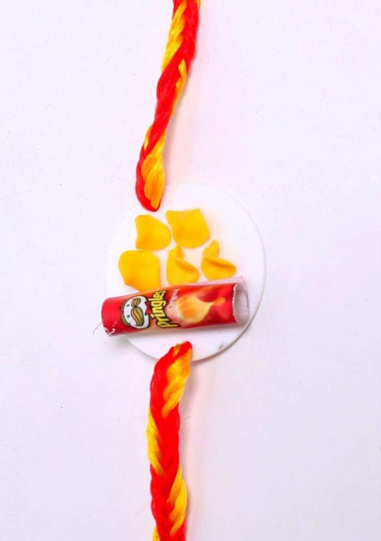 Kids Multicoloured Pringle Chips Rakhi - Indya