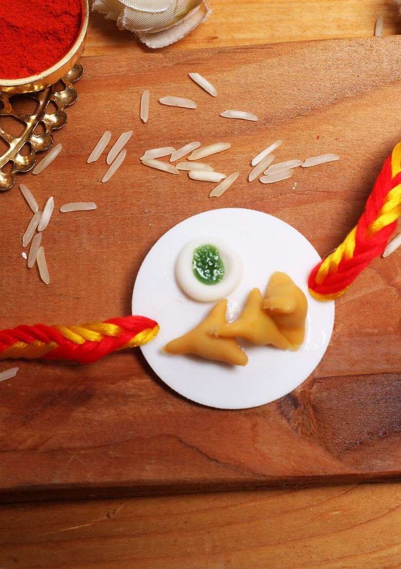 Kids Multicoloured Tasty Samosa Rakhi - Indya