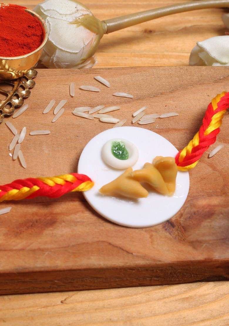Kids Multicoloured Tasty Samosa Rakhi - Indya