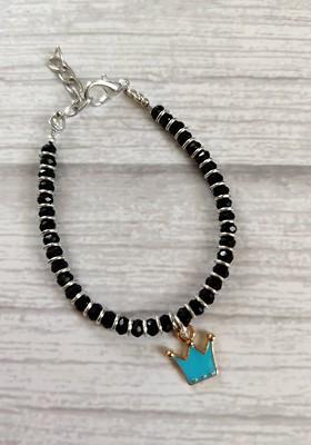 Kids Blue Nazaria Rakhi Combo With Greeting Card And Roli Chawal Shagun