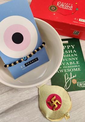 Bracelet Rakhi Combo For Baby With Roli Chawal Shagun And Greeting Card