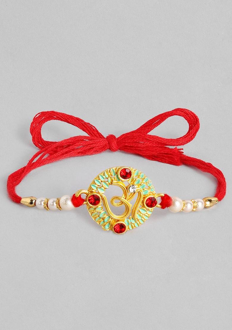 Boys Set Of 4 Stone Studded Beaded Rakhi - Indya