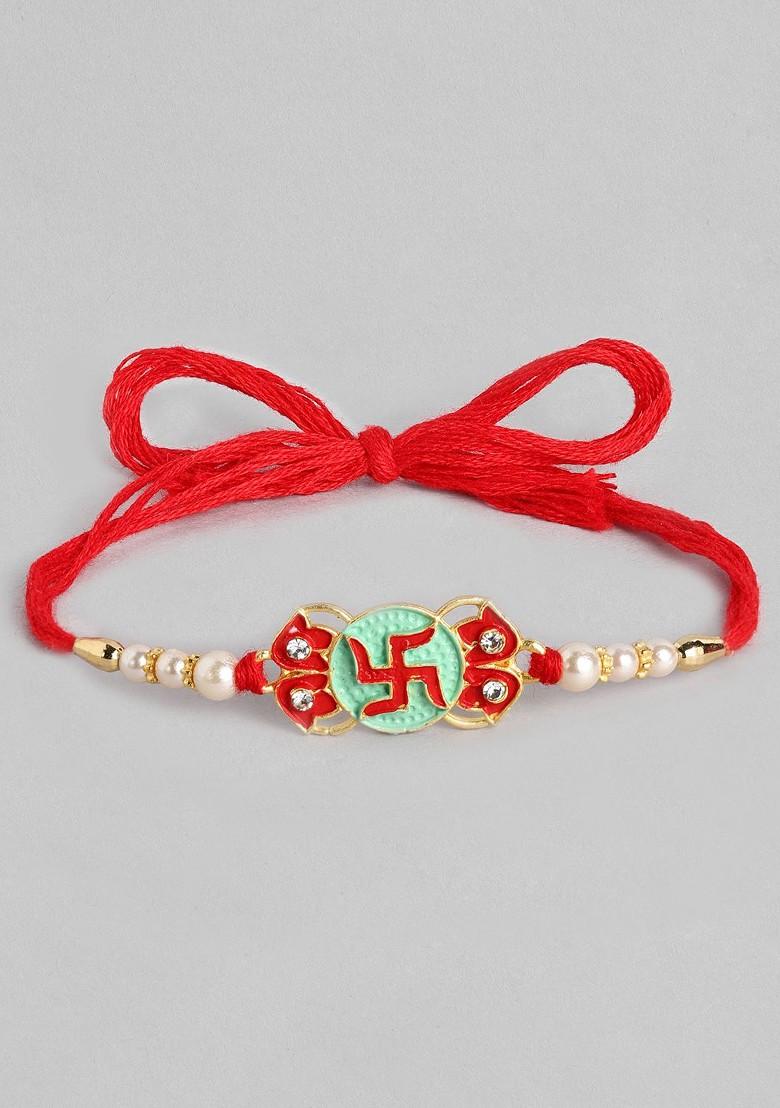 Boys Set Of 4 Om Swastika And Ganeshji Design Rakhi - Indya