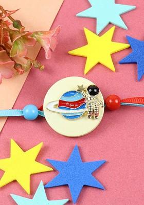 Astronaut Space Kids Thread Bracelet Rakhi With Roli Chawal