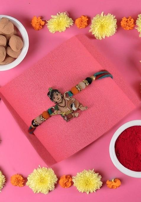 Beige Kids Bal Krishna Thread Rakhi