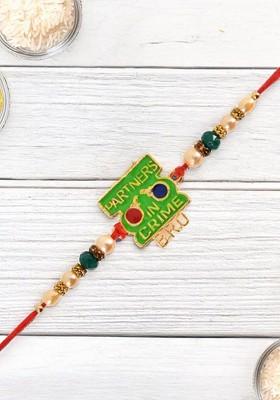 Green Beaded Partners In Crime Bro Thread Rakhi