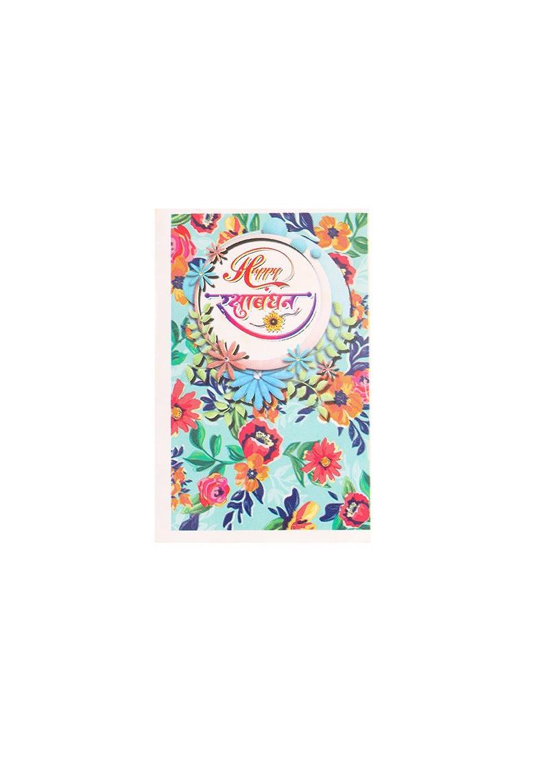 Gold Kids Cartoon Design Green Artificial Beads Thread Rakhi With Roli Chawal Chandan - Indya