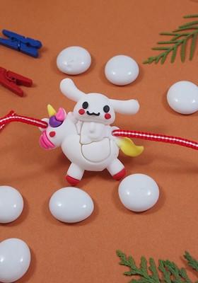 White Boys Cartoon Thread Rakhi With Roli Chawal And Greeting Card