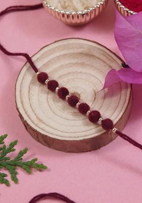 Maroon Boys Beaded Thread Rakhi