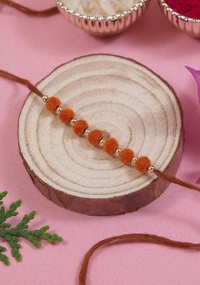 Brown Boys Beaded Thread Rakhi