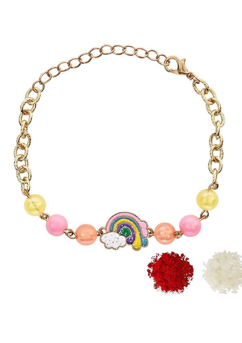 Beaded Wraparound Rakhi With Roli Chawal