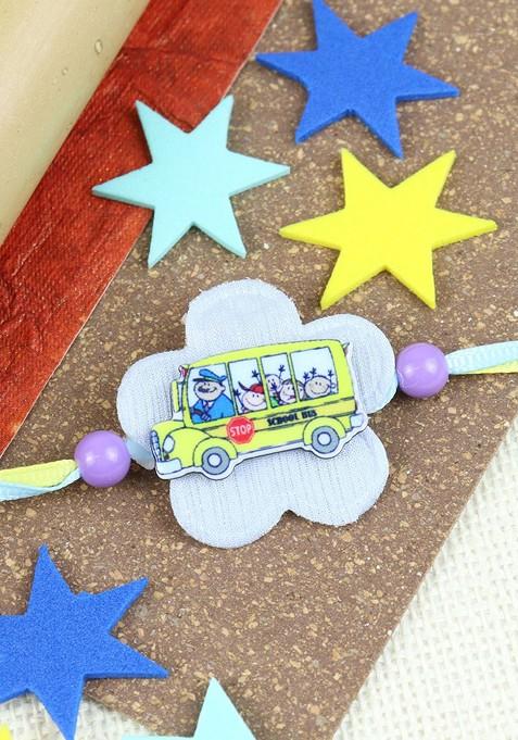 Yellow Boys Thread Rakhi With Roli Chawal