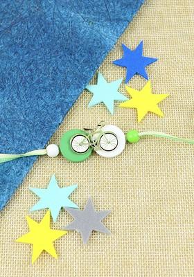 Green Boys Thread Rakhi With Roli Chawal