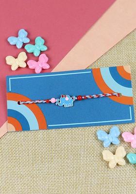 Boys Elephant Bracelet Rakhi With Roli Chawal