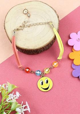 Boys Smiley Hearts Wraparound Rakhi With Roli Chawal