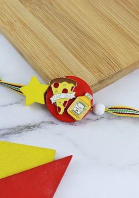 Boys Pizza Charm Beaded Rakhi